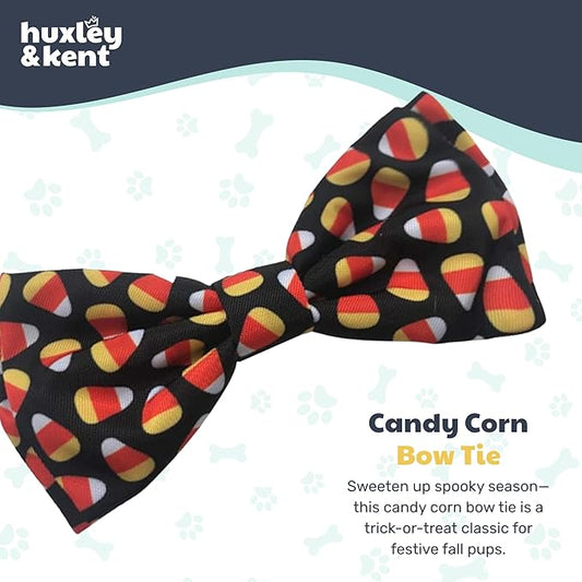 Huxley & Kent Pet Bow Tie for Dogs & Cats - Halloween Adjustable Hook & Loop Collar Accessory - Cute & Comfortable for Holidays & Celebrations - Candy Corn, Extra-Large