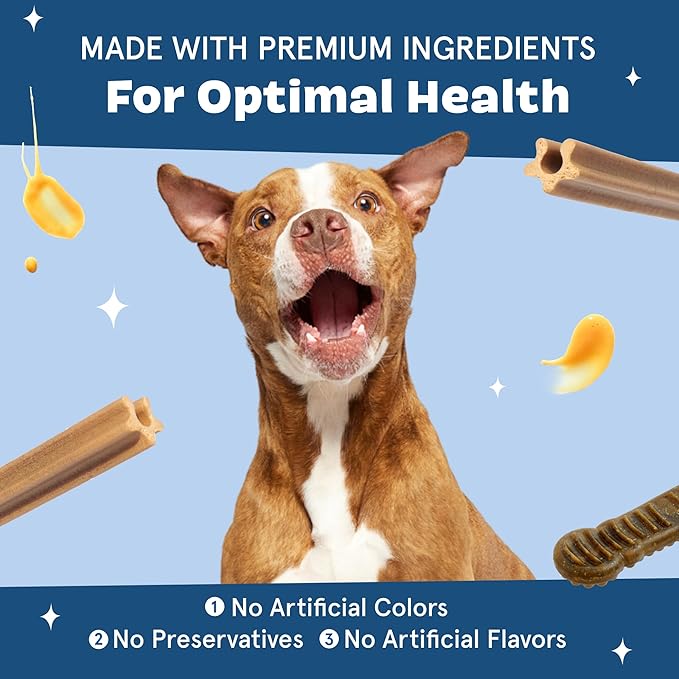 Barkbox Bright Original Dog Dental Chew Sticks, Plaque and Tartar Cleaning - Small Breeds (30 Chews)