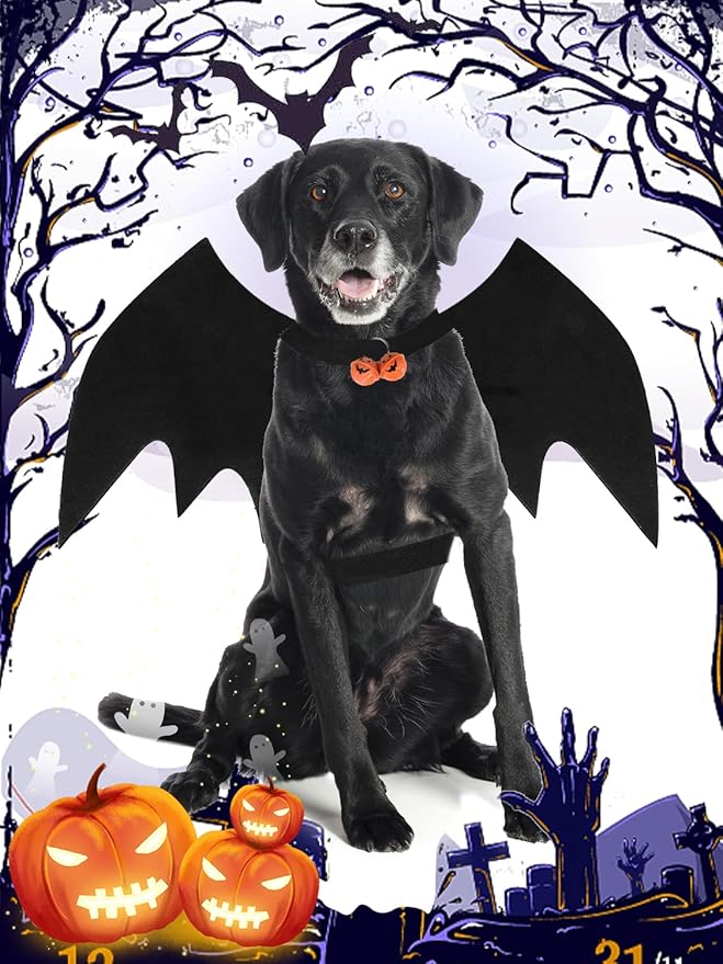 Halloween Dog Bat Wings Costume, Pet Halloween Cosplay Party Dress Up Costume for Dogs and Cats (X-Large)