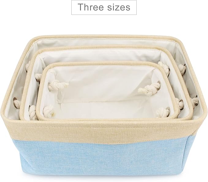 Dog Toy Box Storage Basket Bin with Personalized Custom Pet's Name Collapsible Rectangular Storage Bag For Organizing Dogs cat Clothes，Shoes，Pet Accessories (Light blue, L)
