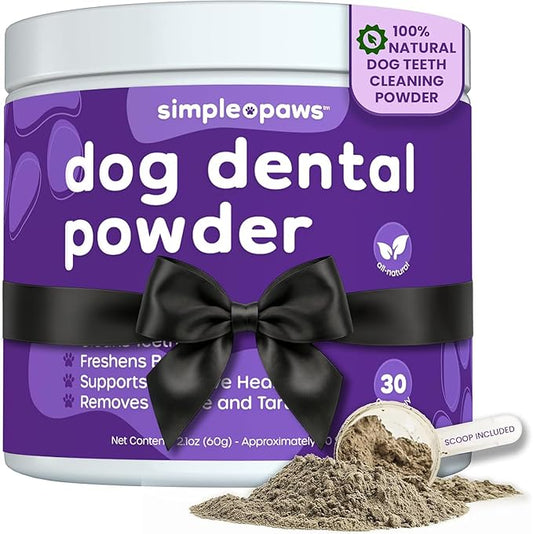 Dental Powder for Dogs Teeth – Dog Dental Powder for Teeth Cleaning – All Natural Bad Dog Breath Treatment with Probiotics for Fresh Breath & Oral Health – Chicken Flavored, 60 Scoop Supply
