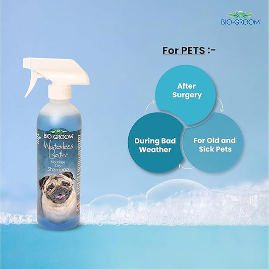 Bio-Groom Waterless Dog Shampoo - Tearless, No-Rinse, Dog Bathing Supplies, Puppy Wash, Cat Grooming Supplies, Cruelty-Free, Product Made in USA, Dry Shampoo Spray - 16 fl oz 1-Pack