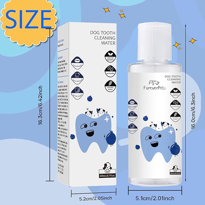 Fureverpets Dental Water Additive, Furever Pets Water Additive for Dogs Teeth, Dog Water Additive for Dental Care, Dog Tooth Cleaning Water,Teeth Cleaning Mouthwash, Easy Daily Use (1pcs, dogs)