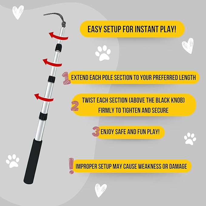 Flirt Pole for Dogs Heavy Duty - Multi-Sensory Tough Chase Toy for Medium & Large Breeds – Extra Strong 35" Dog Teaser Wand for Backyard Play, Training and Interactive Fun (Duck)