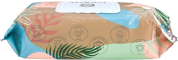 Eco Wave Hypoallergenic Plant-Based Pet Wipes, Dog and Cat Grooming Wipes for Face, Ears, Body, Butt, and Paws, Fragrance Free, Compostable, 400 Count
