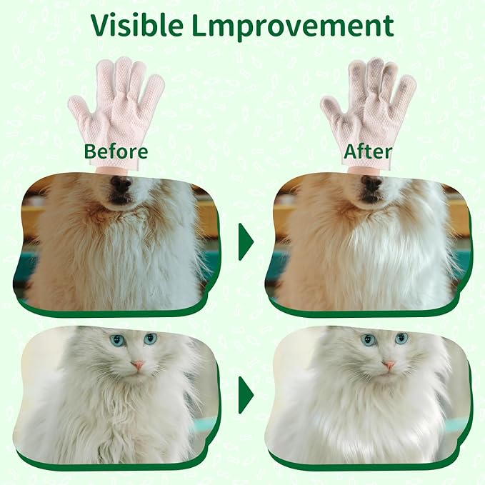 Pet Grooming Glove Wipes for Dogs & Cats, Hypoallergenic Deodorizing Cleansing Wipes with Coconut Oil & Botanical Extracts, Daily & Outdoor Care, 60g Portable and Lightweight (6 Pcs)
