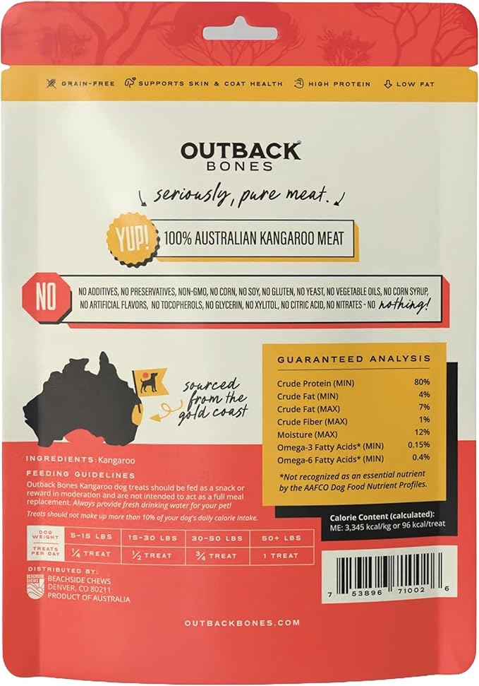 | Prime Kangaroo Dog Treats Jerky Strips | Single Ingredient Air Dried Natural Dog Treats (7.05 oz)