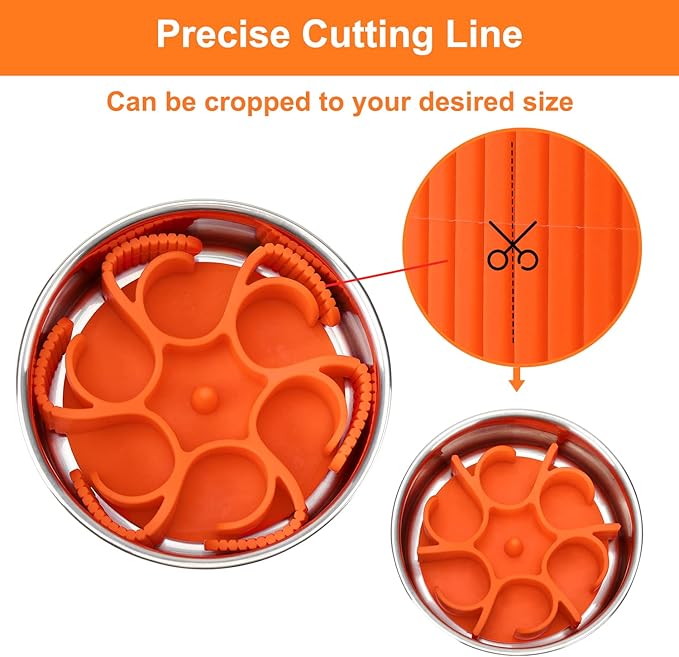 Dog Slow Feeder Bowls Silicone Spiral Pet Food Feeder Insert to Slow Down Eating for Large Medium Small Breed Dogs Perfect with Stainless Steel Glass Ceramic Pet Bowls (Orange)