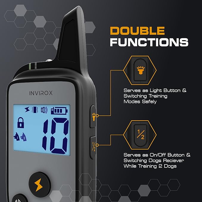 INVIROX Dog Training Collar [2026 Edition] 123 Levels 1100yd Range E Collar for Dogs Training 100% Waterproof Rechargeable, Dog Shock Collar with Remote Control