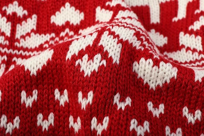 Lanyarco Red Christmas Dog Cat Sweater, Reindeer Holiday Festive Sweater for Puppy Small Dogs Cats, X-Small (XS) Size