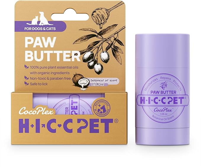 HICC PET Dog Paw Balm 1.06oz Natural Moisturizer & Protector for Dry Cracked Paws Soothes Hotspots & Odor, Horse Hoof, Joint Care