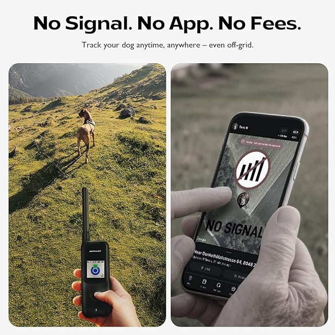 2-Pack Outdoor GPS Dog Tracker for Two Dogs – Real-Time Tracking, No Phone or Signal Needed, Perfect for Hiking, Camping, Farms, and Large Open Spaces, No Subscription Fees