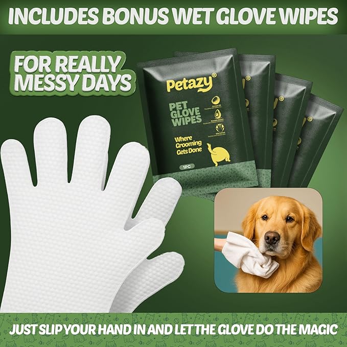 400 Dog Wipes for Paws and Butt Ears Eyes | Organic Pet Wipes for Dogs | Lavender Scented Dog Wipes Cleaning Deodorizing | Extra Thick Paw Wipes for Dogs Cats Pets | Bonus Glove Wipes Included