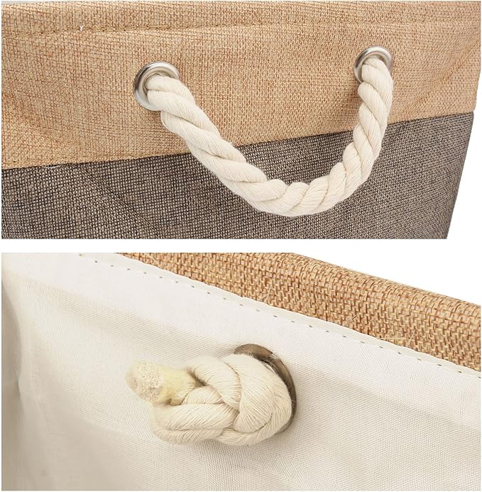 Dog Toy Box Storage Basket Bin with Personalized Custom Pet's Name Collapsible Rectangular Storage Bag For Organizing Dogs cat Clothes，Shoes，Pet Accessories (Coffee, M)