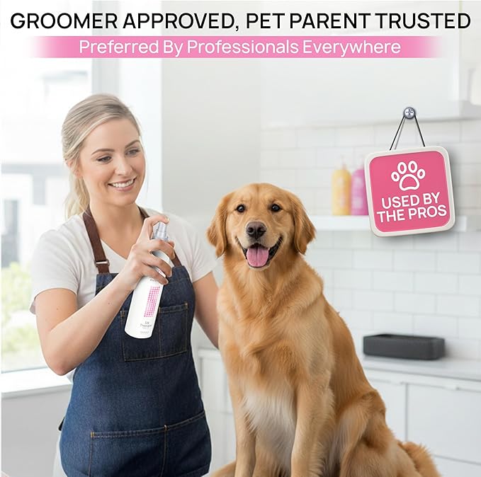 BioSilk for Pets Silk Therapy Detangling Plus Shine Mist for Dogs - Reduces Matted Fur, Shiny & Soft Coat - Suitable for All Dogs & Puppies, Made in USA, 8 Fl Oz - 2 Pack