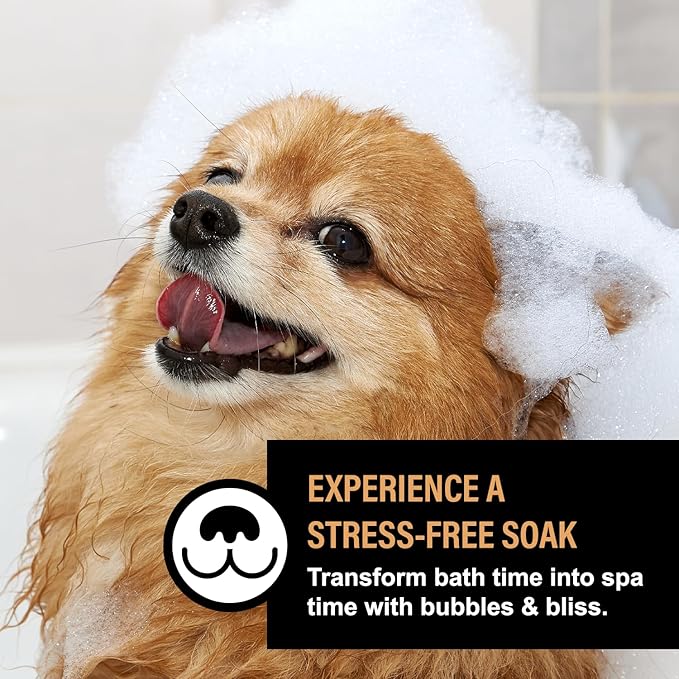 Dog Shampoo Alternative – Oatmeal & Honey Dog Bubble Bath with Autumn Scent – Natural Gentle Puppy Wash – Halloween Dog Gift - 12 Baths (Pumpkin Spice)