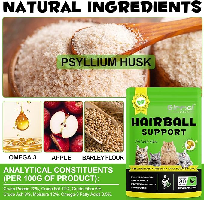 Hairball Treatment for Cats, Cat Treats Hairball Remedy Crunchy & Creamy Chews Supports Skin & Coat, Vitamins for Digestion, Chicken (30-Day Supply)