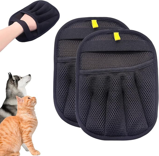 Pet Hair Remover Electrostatic Gloves,Pet Hair Removal for Cats & Dogs, Cat Grooming Gloves，Pet Hair Fur Removal Mitt, Cleanup for Furniture, Clothing, and Upholstery,Reusable (2pcs)