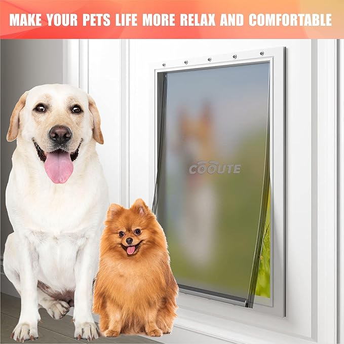 2 Pack Pet Door Replacement Flap with Magnetic Closure, Compatible with PetSafe Freedom Dog and Cat Door PAC11-11038 Medium 8 1/4" w x 12 3/4" h with 10PCS Screws