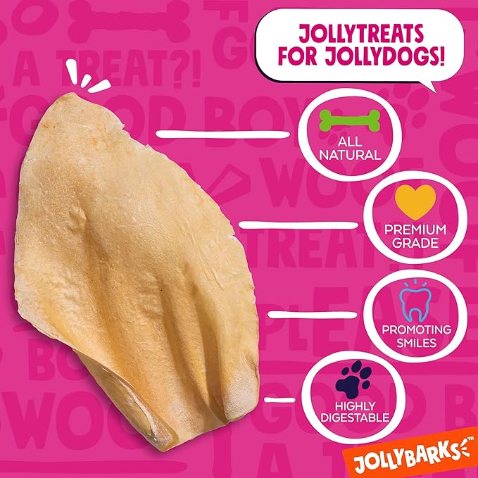 White Cow Ears for Dogs - Cow Ear Dog Treats, Single Ingredient, High Protein, Pig Ear Alternative Dog Treats - Cow Ears for Small and Large Dogs (12 Pack)