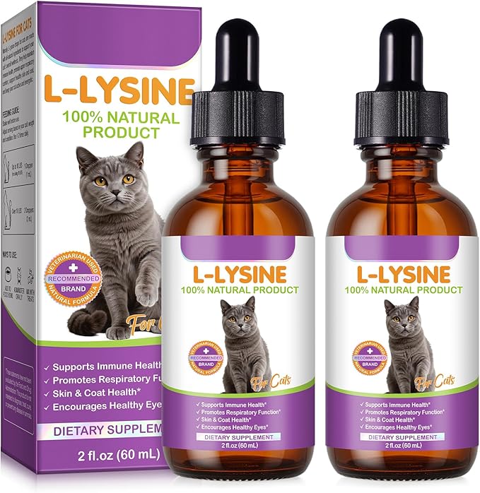 Lysine for Cats - 2 Packs Cat Lysine Drops