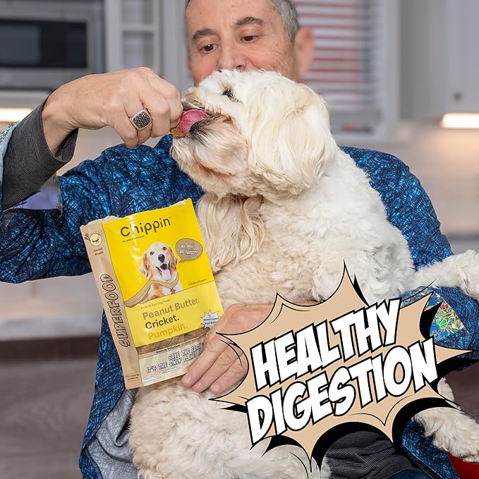 Chippin Chicken-Free, Peanut Butter Dog Treats – Sensitive Stomach & Allergy-Friendly, Puppy Training Treats, Healthy & Natural Christmas Treats for All Dogs, Sustainable Cricket Protein