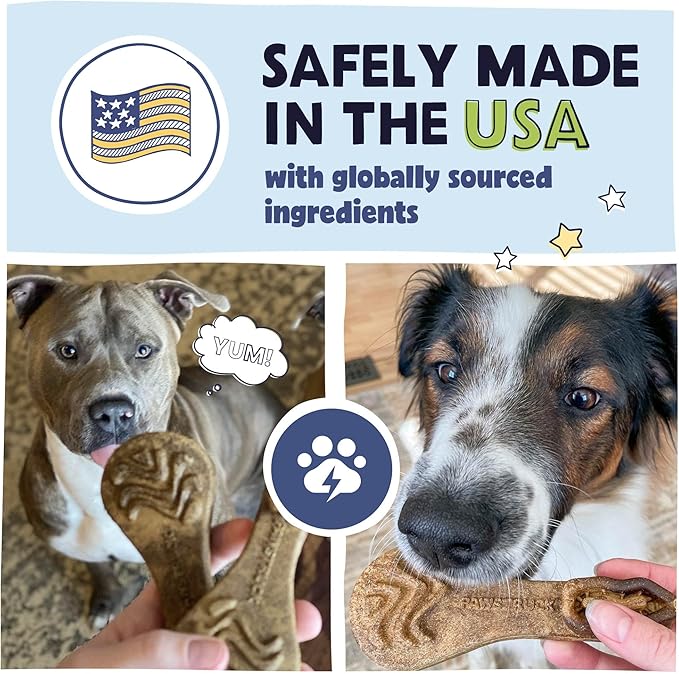 Pawstruck Natural Dental Chews for Medium Large Dogs & Puppies - Vet Recommended Brush Stick Treats Made in USA Breath Freshener to Improve Oral Hygiene & Clean Teeth - 30 Count - Packaging May Vary