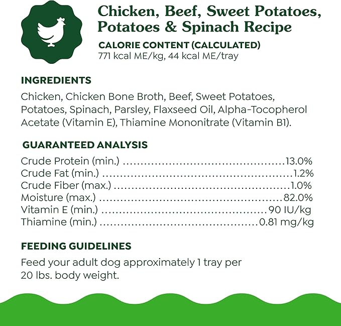 Greenies Smart Topper High Protein Wet Mix-in for Dogs, Chicken, Beef, Sweet Potatoes, Potatoes & Spinach Recipe in Vitabroth Broth- Bone Broth + Vitamins E & B1, 10 Count