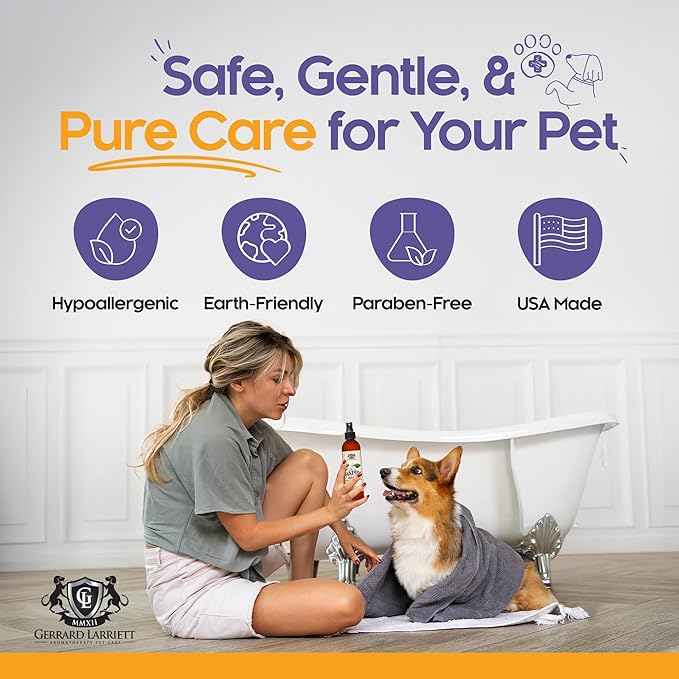 Gerrard Larriett Dog Perfume Spray 8 Fl Oz Made in USA – [SCENT] Dog Cologne Spray, Puppy Perfume Pet Fragrance Deodorizing Mist for All Breeds, Holiday Christmas Gifts for Pet Owners