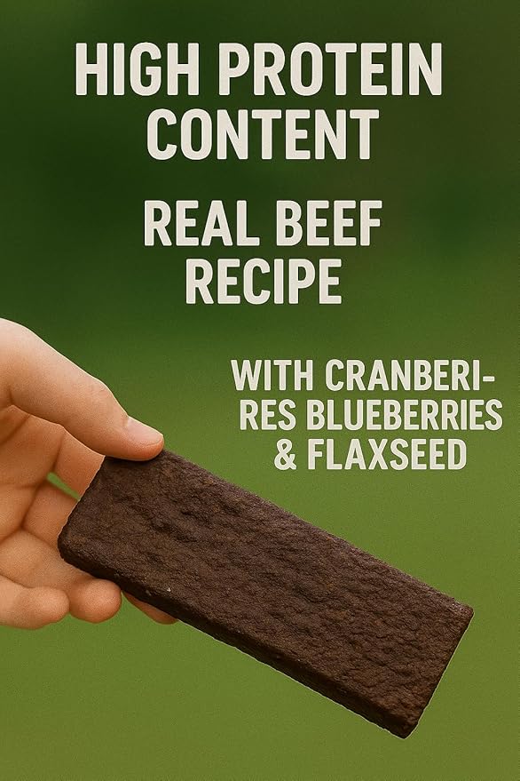 Zoe Super Bars Beef Recipe Dog Treats - Protein Packed Snacks with Berries and Flax Grain Gluten Free 32 oz Bag Big of Made The Finest Ingredients, 2 Pound (Pack 1)