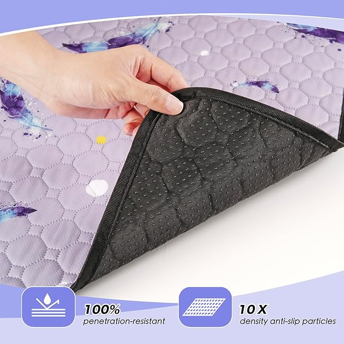 Washable Pee Pads for Dogs, 2Pack Reusable Puppy Pads, Super Absorbent & Leakproof Dog Pads, Anti-Slip Dog Pee Pads for Puppy Training & Incontinence, Feather Pattern 36"x41"