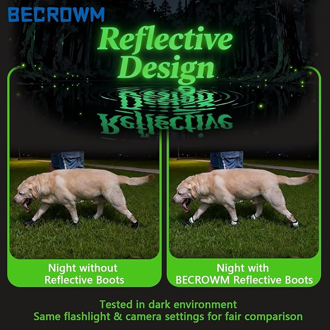 Dog Shoes&Dog Boots for Small,Medium,Large Dogs,Waterproof Non-Slip Shoes for Winter&Hiking,Adjustable Paw Protection, for Dogs(#4 (width2.36inch) for 33-44 lbs)