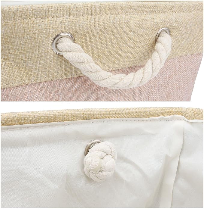 Dog Toy Box Storage Basket Bin with Personalized Custom Pet's Name Collapsible Rectangular Storage Bag For Organizing Dogs cat Clothes，Shoes，Pet Accessories (Pink, M)