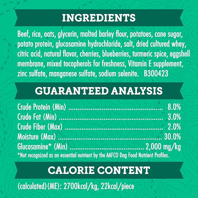 Zuke’s Hip and Joint Support Dog Treats for Adult Dogs of All Sizes, Senior Dog Treats made with Real Beef, 16 oz. Resealable Pouch - 16 oz. Bag