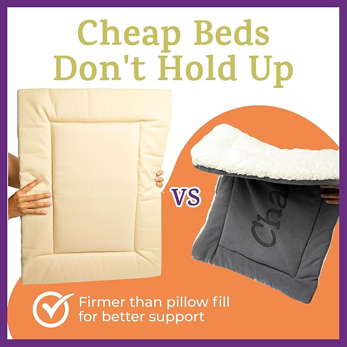 Pet Dreams Dog Crate Pad - Washable Kennel Mat, Crate Pads for Dog Cages, Non-Toxic, Flat Indoor Cat Bed, Fits iCrate 18, 24, 30, 36, 42, 48 Inches (Ivory, Medium, 30")