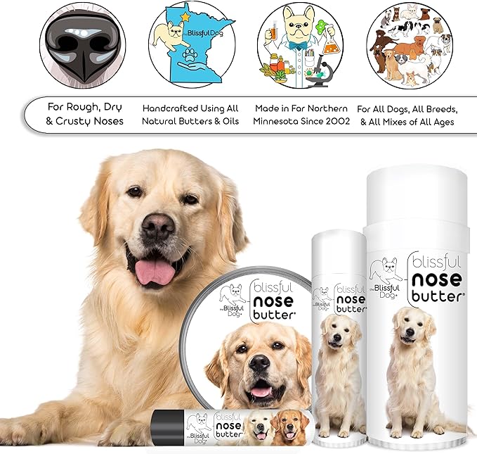 The Blissful Dog Golden Retreiver Unscented Nose Butter - Dog Nose Butter, 0.50 Ounce