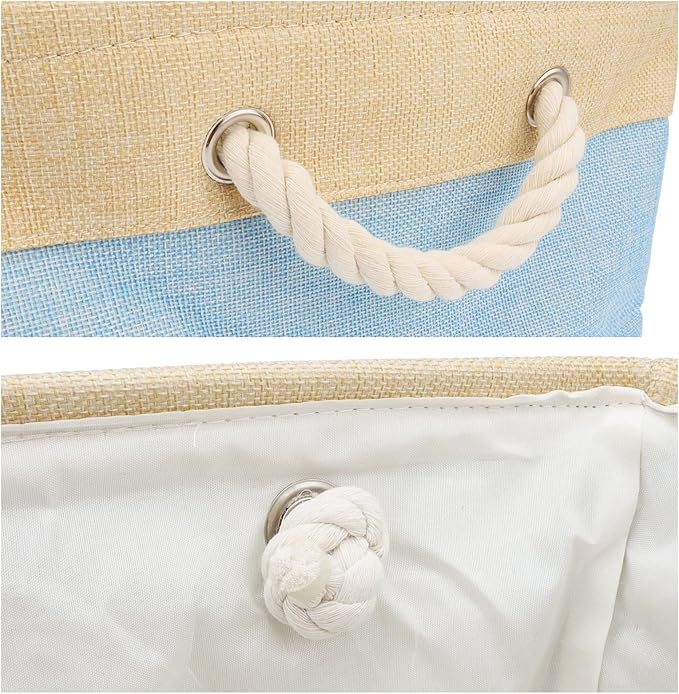 Dog Toy Box Storage Basket Bin with Personalized Custom Pet's Name Collapsible Rectangular Storage Bag For Organizing Dogs cat Clothes，Shoes，Pet Accessories (Light blue, M)