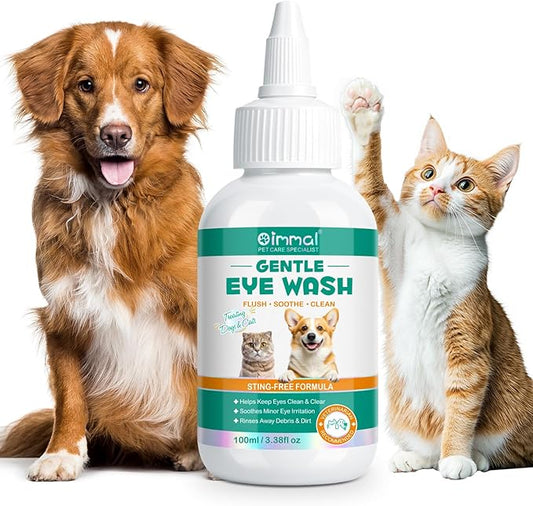 Pet Dog Eye Drops, Eye Drops for Dogs & Cats, Eye Drops and Wash for Pets, Soothes Irritation, Moisturizes Dry Eyes, Safe & Gentle Formula Daily Pet Care 100ml