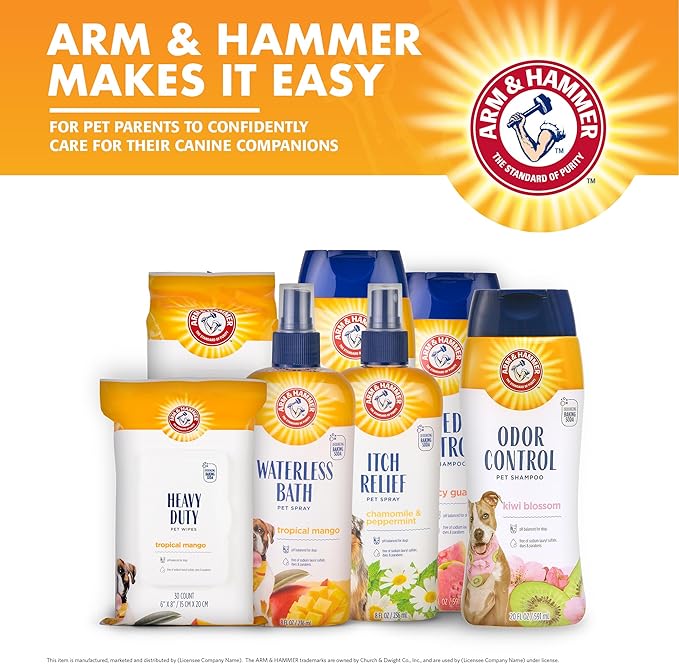 Arm & Hammer for Pets Itch Relief Shampoo, Chamomile and Peppermint Scent | Professional Quality Dog Itch Shampoo, Free of Sodium Lauryl Sulfate & Parabens, 20 Fl Oz - 6 Pack