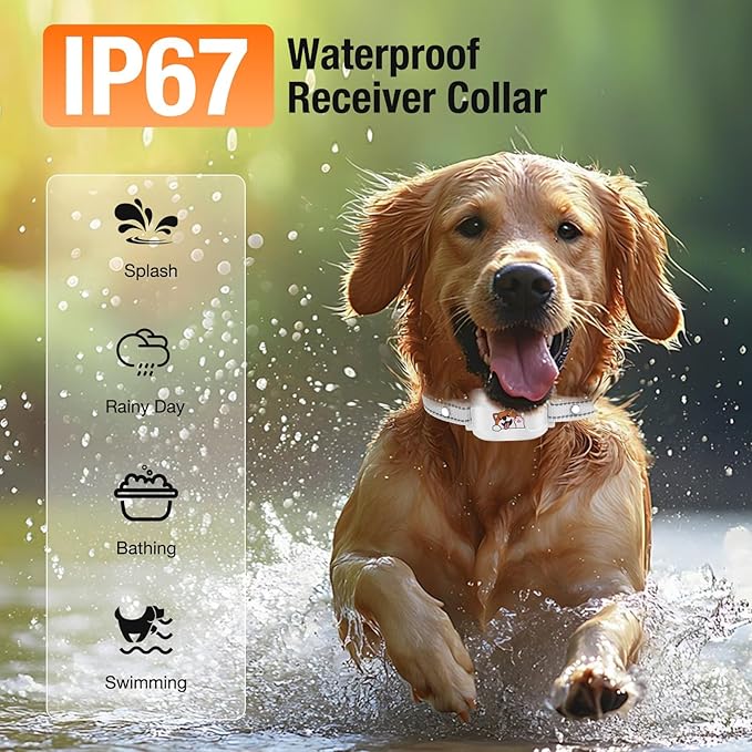 GPS + Wireless Dog Fence & Training Collar – No Subscription, App Geo-Fence 3280ft, 60-164ft Bluetooth Training, 3 Correction Modes, Auto Sleep/Wake, 7-Day Battery, 3-Dog Support