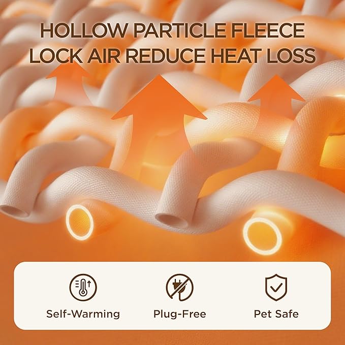 Bedsure Self Warming Dog Beds for Small Dogs - Round Medium Cat Beds for Indoor Cats, Washable Pet Bed for Puppy and Kitten with Slip-Resistant Bottom, 25 Inches, Self Warming Grey, Non-Electric