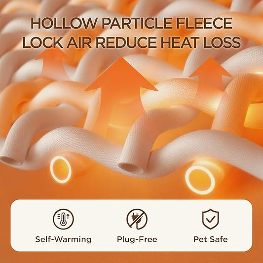 Bedsure Self Warming Cat Bed - Round Cat Beds for Indoor Cats, Washable Pet Bed for Puppy and Kitten with Slip-Resistant Bottom, 20 Inches, Self Warming Grey, Non-Electric