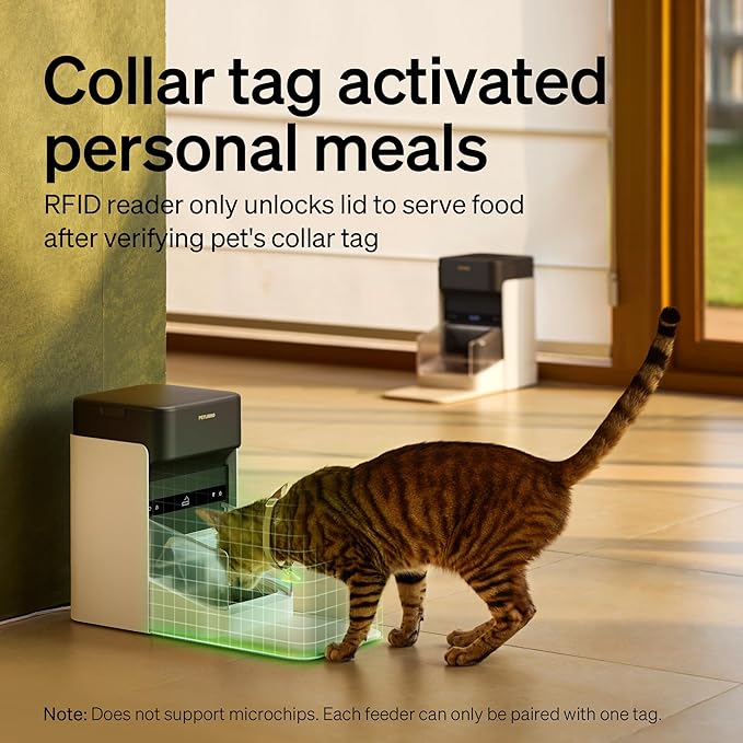 PETLIBRO RFID Collar Tag for Smart App Monitoring Cat Water Fountain PLWF305 and One RFID Automatic Cat Feeder PLAF301, Lightweight and Compact Tag with Snap Release Design