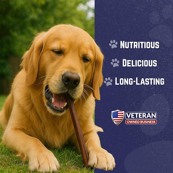 Devil Dog Pet Co. Bully Sticks – 6 Inch, 5 Pack, Standard Sized Dog Chews, 100% Natural, Single Ingredient, Free-Range Grass-Fed Beef – Long Lasting, Rawhide-Free Treats for Dogs