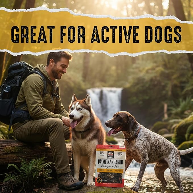 | Prime Kangaroo Dog Treats Kanga Bites | Single Ingredient Air Dried Natural Jerky Bites (7.05 oz)