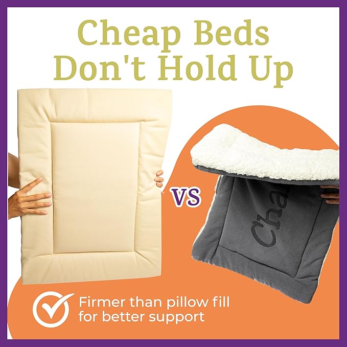 Pet Dreams Small Cat Bed - Crate Pad, Washable Cat Mat, Non-Toxic, Flat Indoor Kitten Bed, Fits iCrate 18, 24, 30, 36, 42, 48 Inches (Pink, X Small, 18")