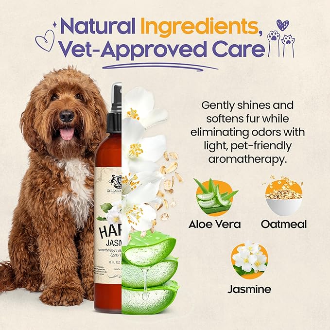 Gerrard Larriett Dog Perfume Spray 8 Fl Oz Made in USA – [SCENT] Dog Cologne Spray, Puppy Perfume Pet Fragrance Deodorizing Mist for All Breeds, Holiday Christmas Gifts for Pet Owners