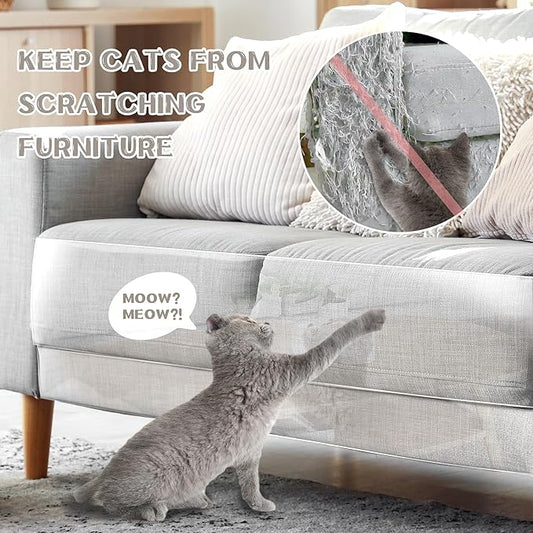 Anti Cat Scratch Furniture Protector, Cat Couch Protector, Anti Scratch Furniture Protector, Protector Pads for Furniture for Couch,Doors&Wall(7.87"X 98.5")