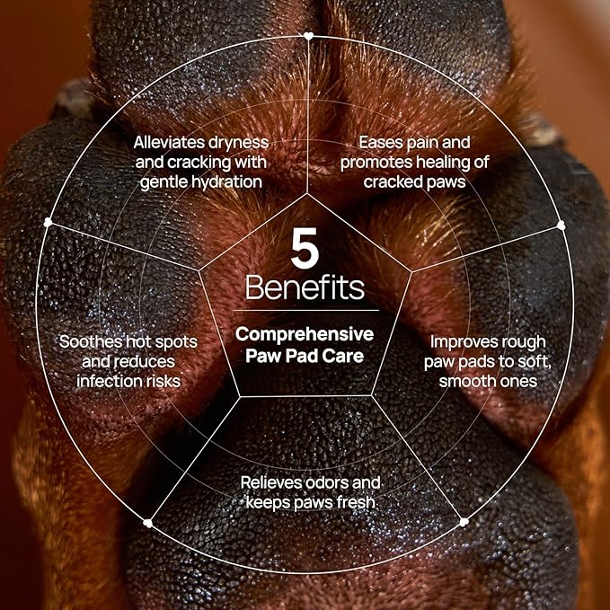 HICC PET Dog Paw Balm 1.06oz Natural Moisturizer & Protector for Dry Cracked Paws Soothes Hotspots & Odor, Horse Hoof, Joint Care