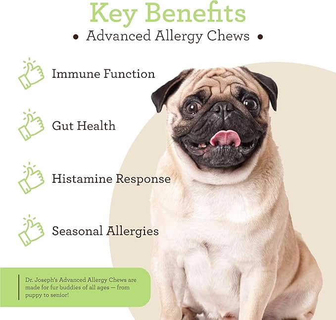 VetPro Complete Dr. Joseph's Advanced Allergy and Itch Support for Dogs, 60 Count, Supports Seasonal Allergies, Itchy Skin, & Immunity, Enhanced with Salmon Oil, Probiotics & Colostrum